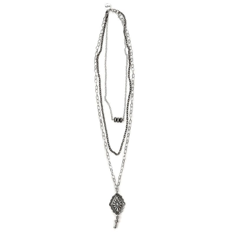 Chain Necklace with Concho Pendant