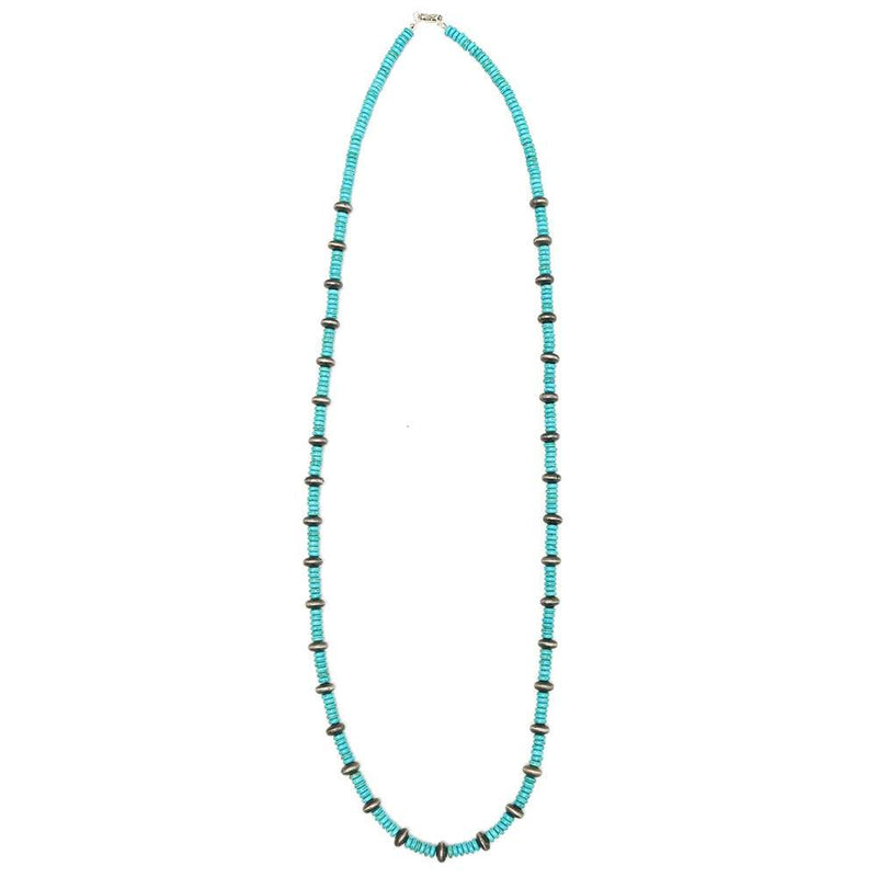 & Turquoise Faux Navajo Pearl Beaded Necklace