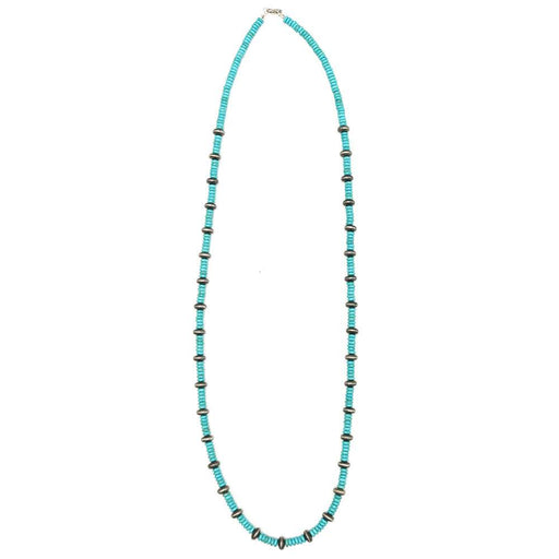 & Turquoise Faux Navajo Pearl Beaded Necklace