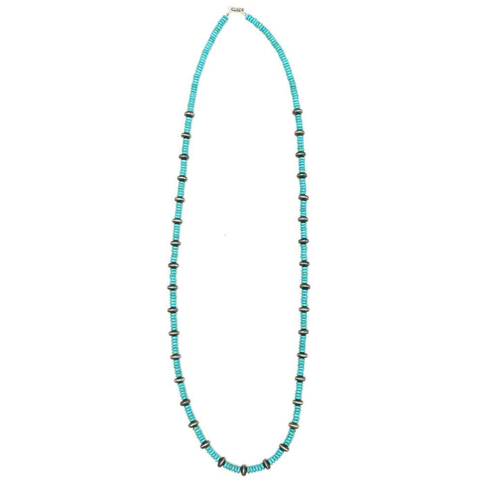& Turquoise Faux Navajo Pearl Beaded Necklace