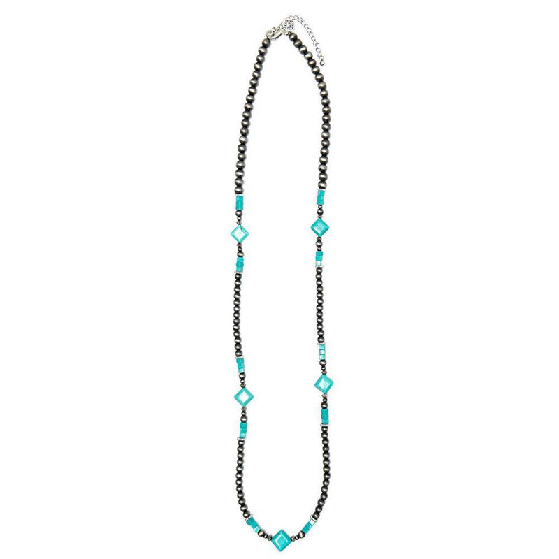 & Faux Navajo Pearl and Turquoise Bead Necklace