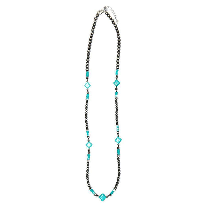 & Faux Navajo Pearl and Turquoise Bead Necklace