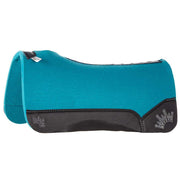 Best Ever Pads Kush 3/4 Inch Turquoise Felt Saddle Pad with Black Wear Leathers