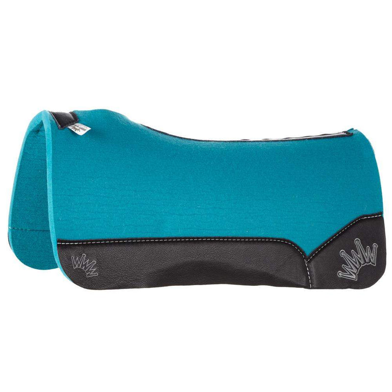 Best Ever Pads Kush 3/4 Inch Turquoise Felt Saddle Pad with Black Wear Leathers