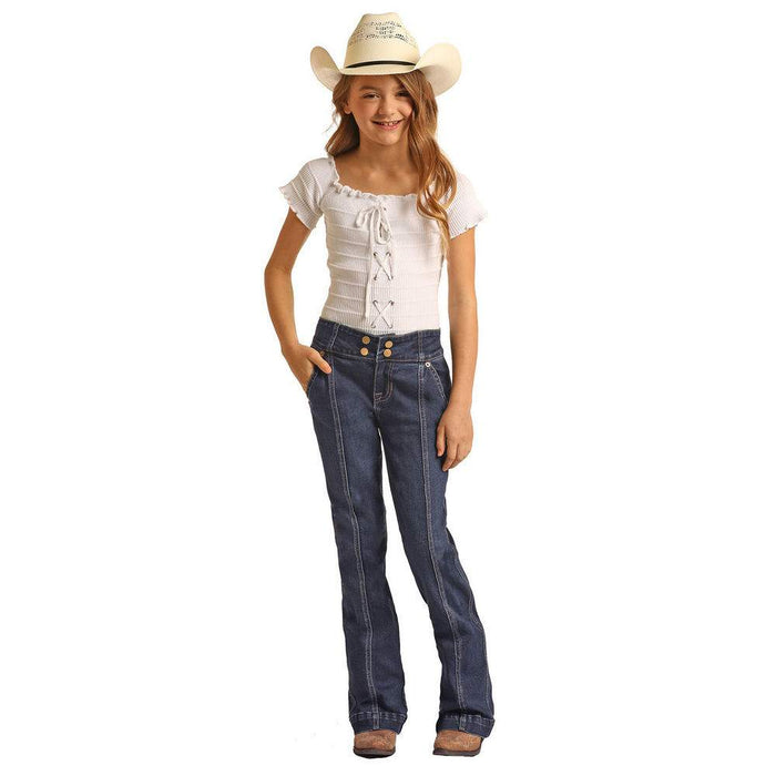 Girl's Sailor Button Trousers