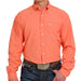 Men's Solid Coral Arenaflex Long Sleeve Button Down