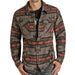 Brushed Cotton Dark Aztec Jacquard Shirt Jacket