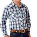 Boy's Turquoise Plaid Western Snap Shirt