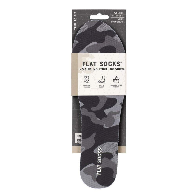 Black Camo Mesh Flat Sock