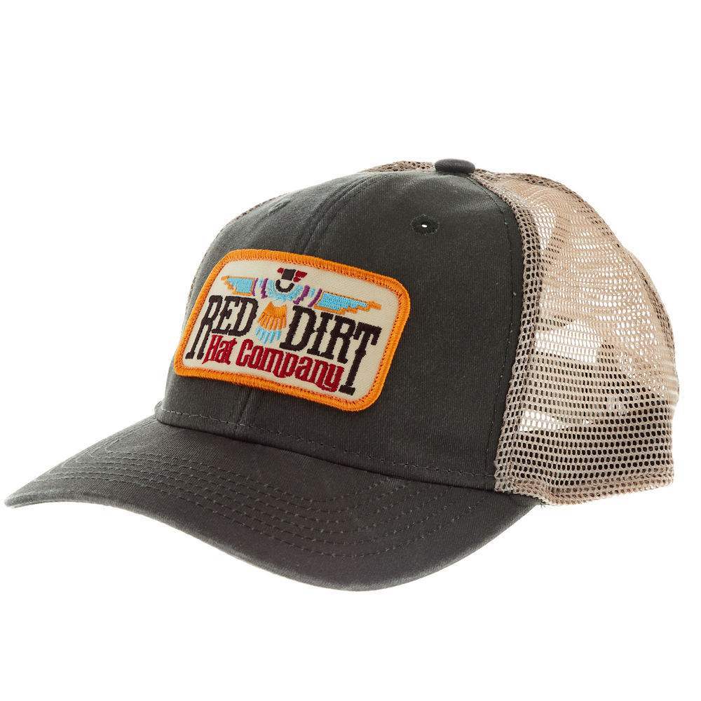 Red Dirt Hat Company Tag TBird Khaki/Black Ponytail Cap