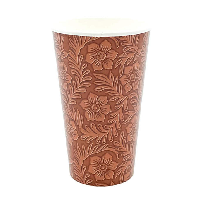 Party West Paper Goods Floral Tooled Cups
