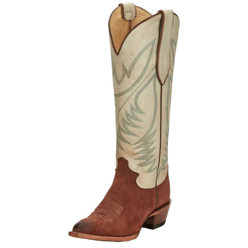 Women's Brown Clara Vintage 15" Dusty White Top Boot