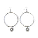 & Silver Hammered Hoop with Sombrero Charm Earrings