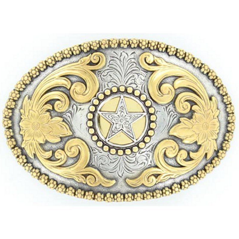 M&F Western Products Men's Nocona Oval Star Belt Buckle