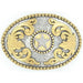 M&F Silver and Gold Star Large Oval Buckle