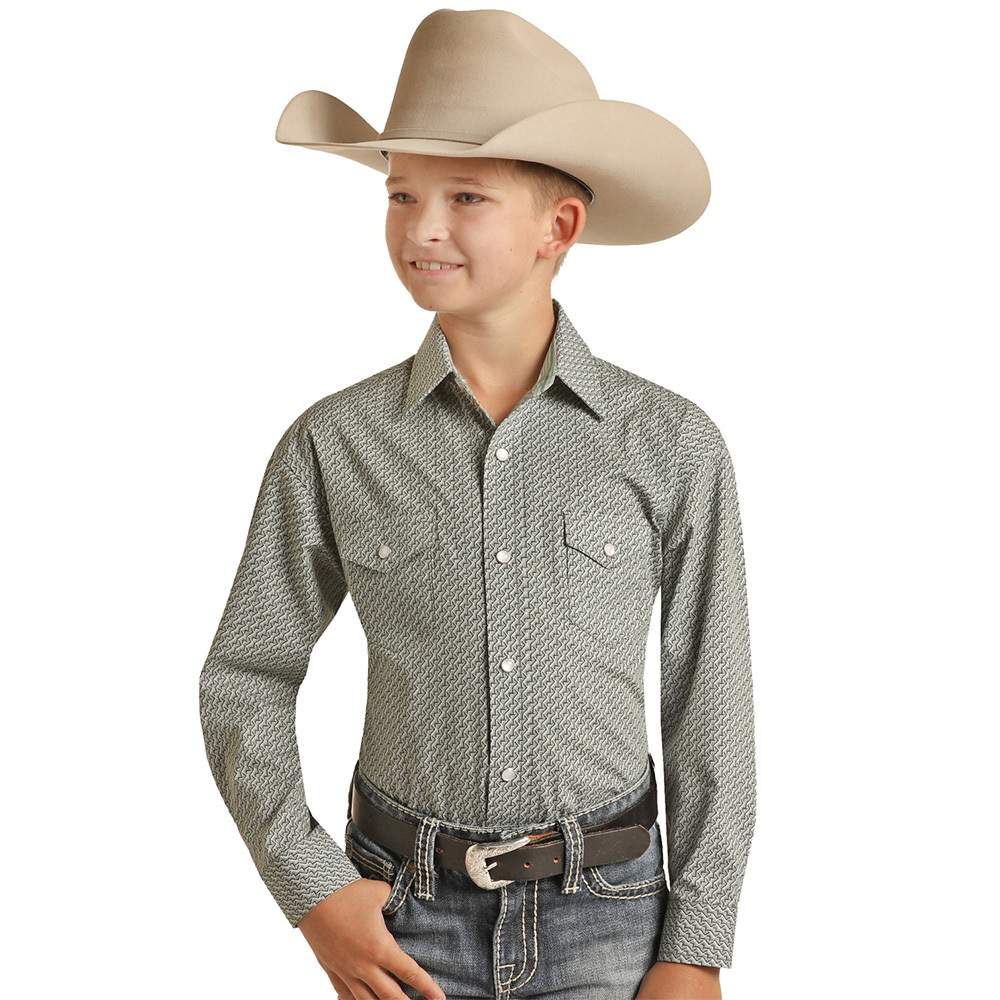 Panhandle Boy's Brushed Cotton Print Snap Shirt — NRS