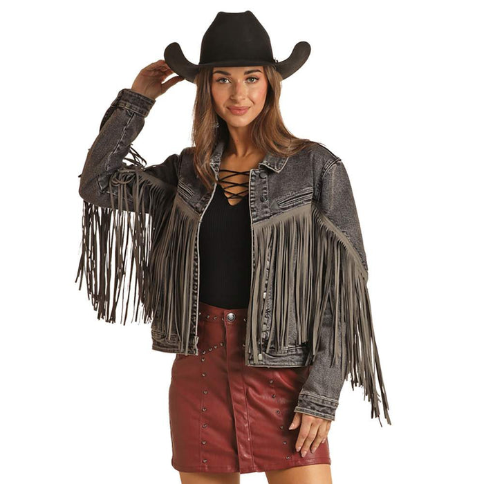Women's Cropped Denim Blazer
