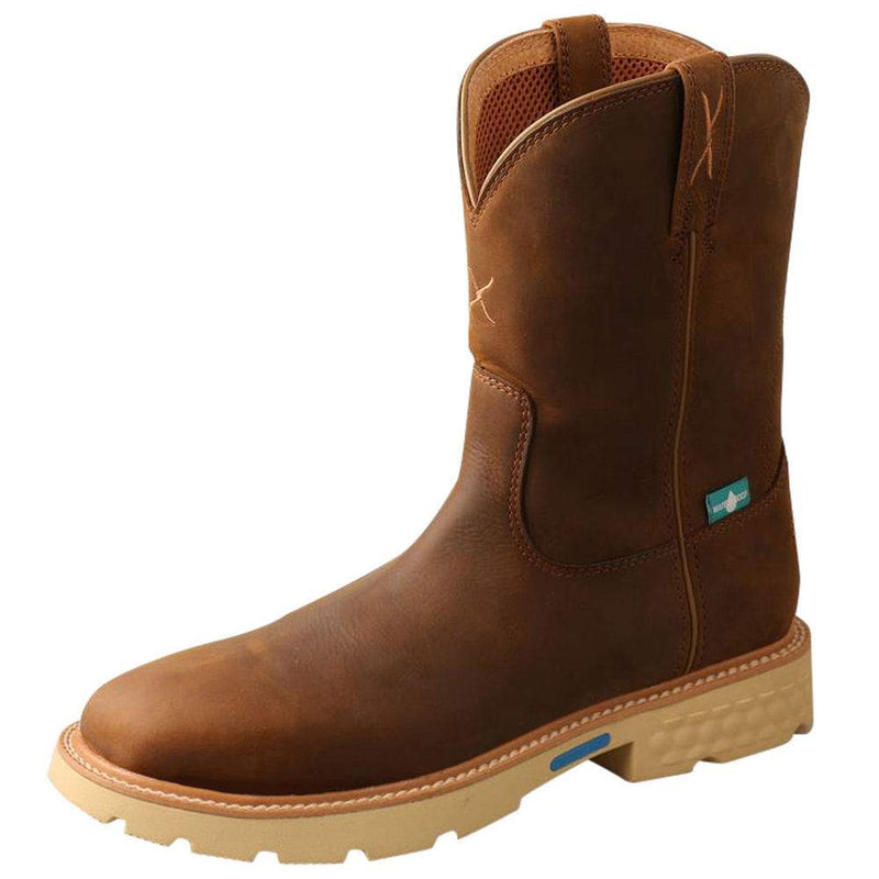 Men's Distressed Saddle Nano Toe 10" Work Boot