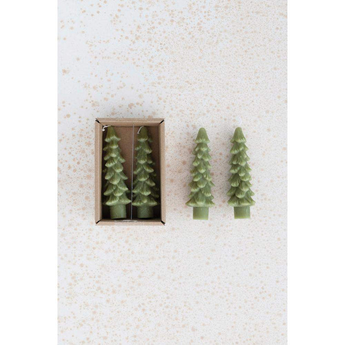 Green Tree Taper Candles
