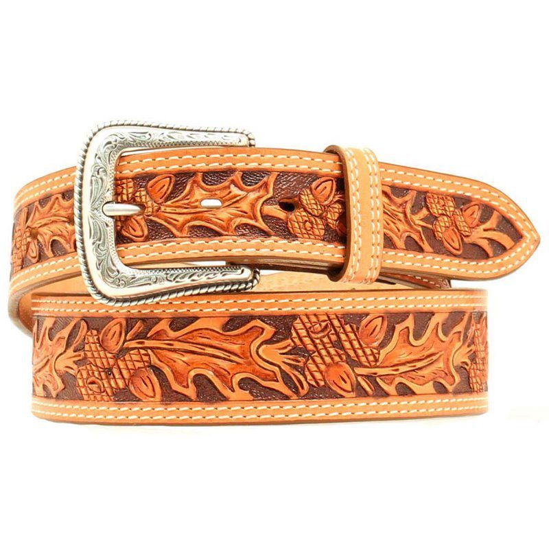 Men's Natural Autumn Tooled Tapered Belt