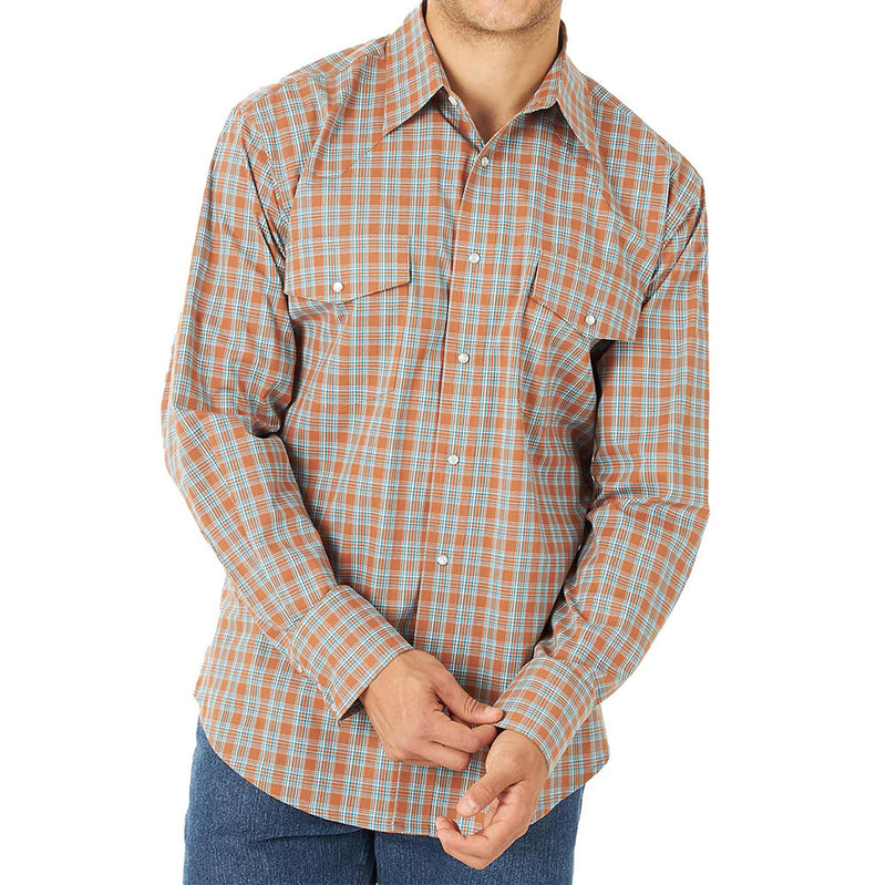 Men's Classic Tan Plaid Shirt