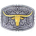 M&F Silver and Gold Longhorn Head Buckle