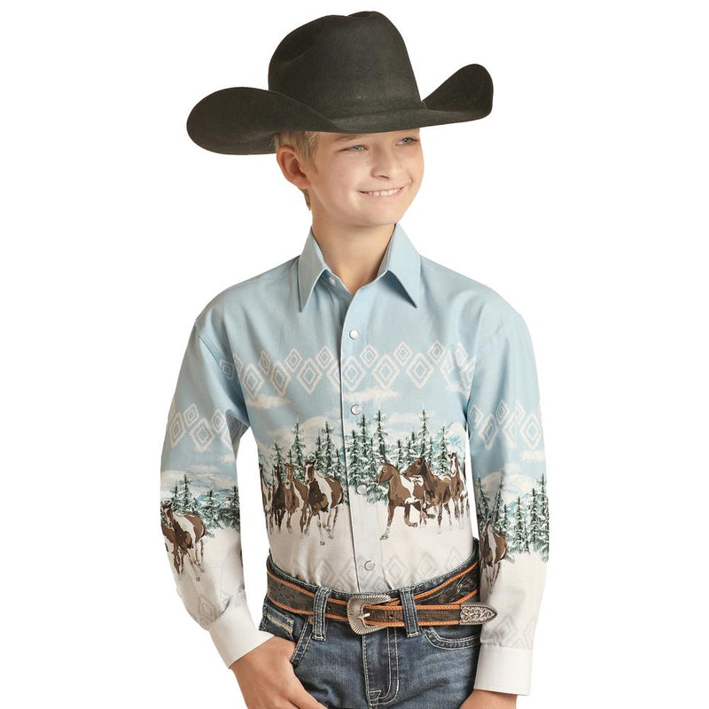 Boy's Wild Horse Snap Shirt