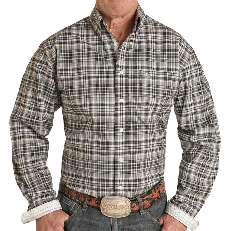 Panhandle Rock & Roll Denim Black Dobby Button Down