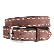 Chocolate Roughout Buckstitch Belt