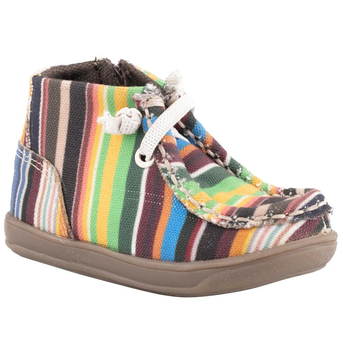 Infant Cowbabies Tommie Striped Canvas Mocasin