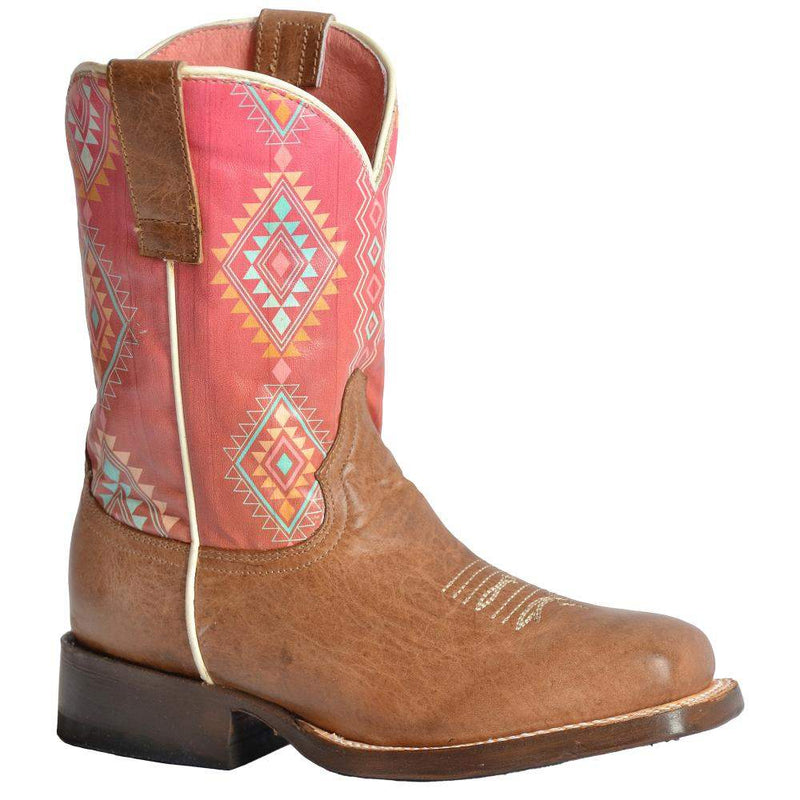 Roper Footwear Youth Dakota Tan and Aztec Boot