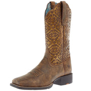 Women's Round Up Brown 11in. Copper Blanket Embossed Boot