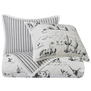 HiEnd Accents King Ranch Life Western Toile Reversible Quilt Set