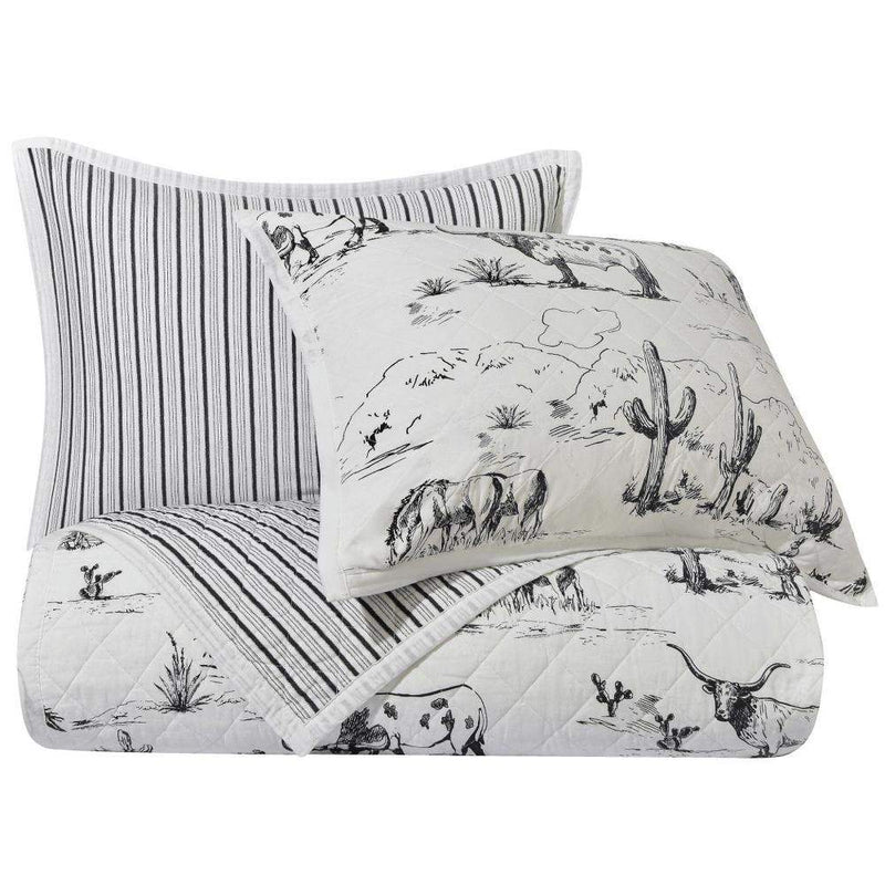 Paseo Road HiEnd Accents Twin Ranch Life Western Toile Reversible Quilt Set