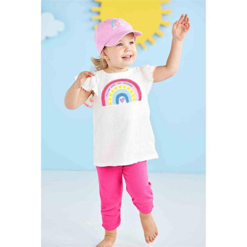 Mud Pie Rainbow Embroidered Cap