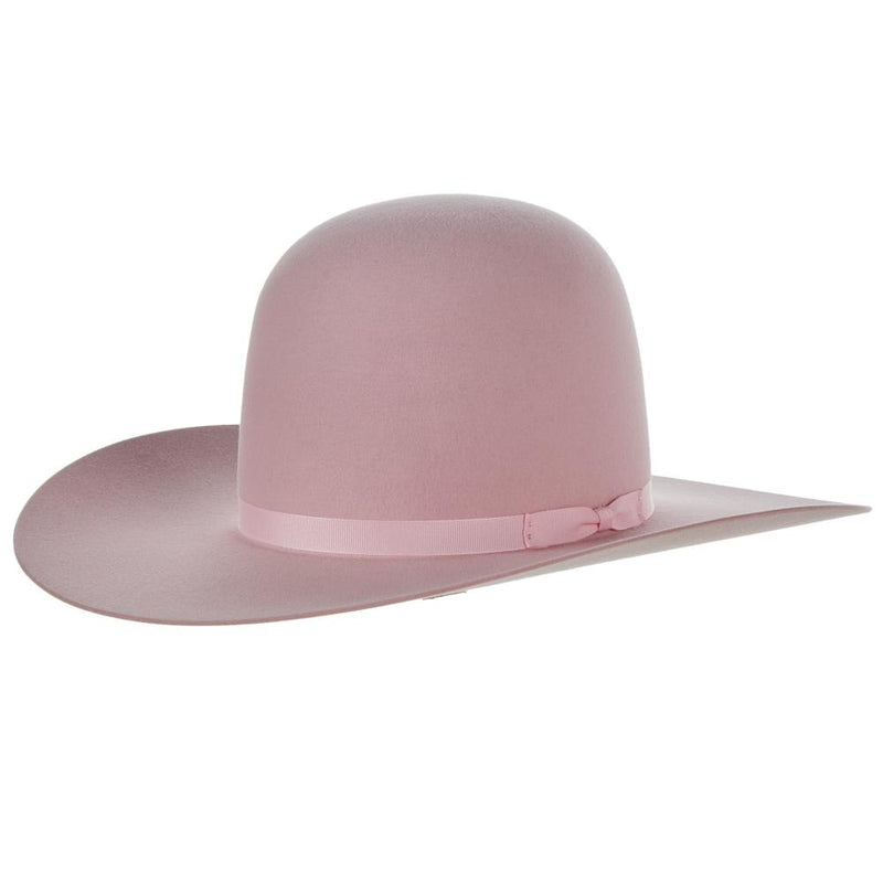 7X Powder Pink 4 Inch Brim Open Crown Felt Hat