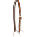 Two Tone Floral Tooled Split Ear Headstall