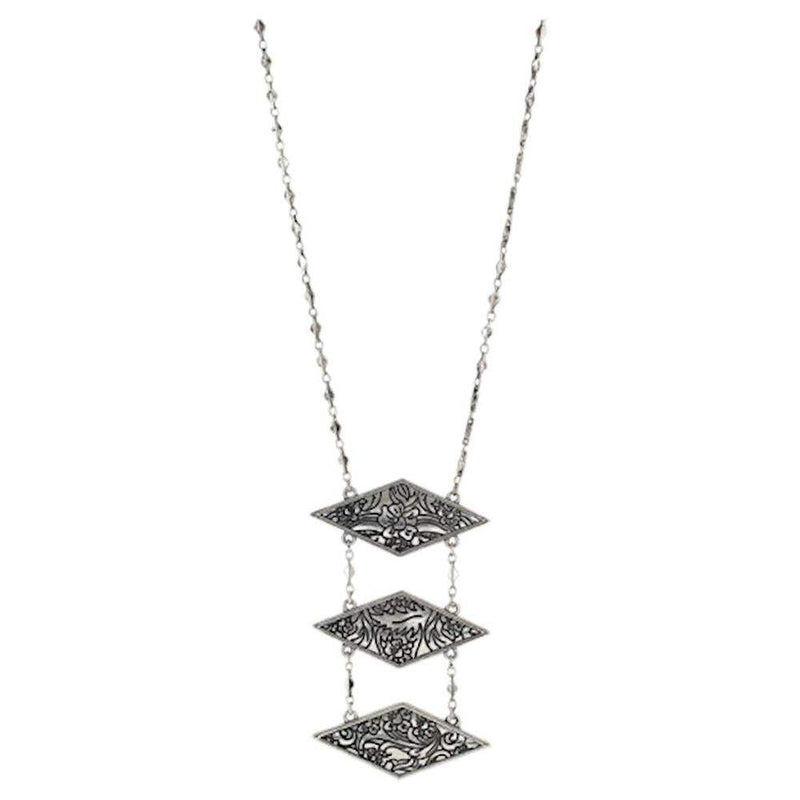 Women's Justin Triple Diamond Charm Necklace
