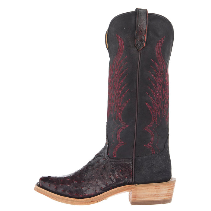 Rios Of Mercedes Men's Ride Ready Black Cherry Full Quill Ostrich Vamp 15in Black Remuda Top