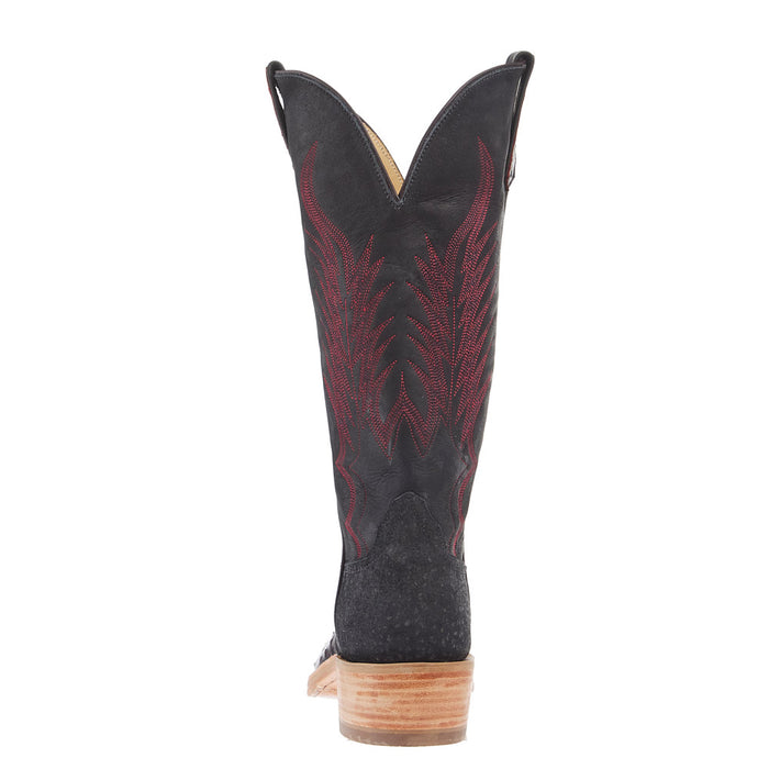 Rios Of Mercedes Men's Ride Ready Black Cherry Full Quill Ostrich Vamp 15in Black Remuda Top