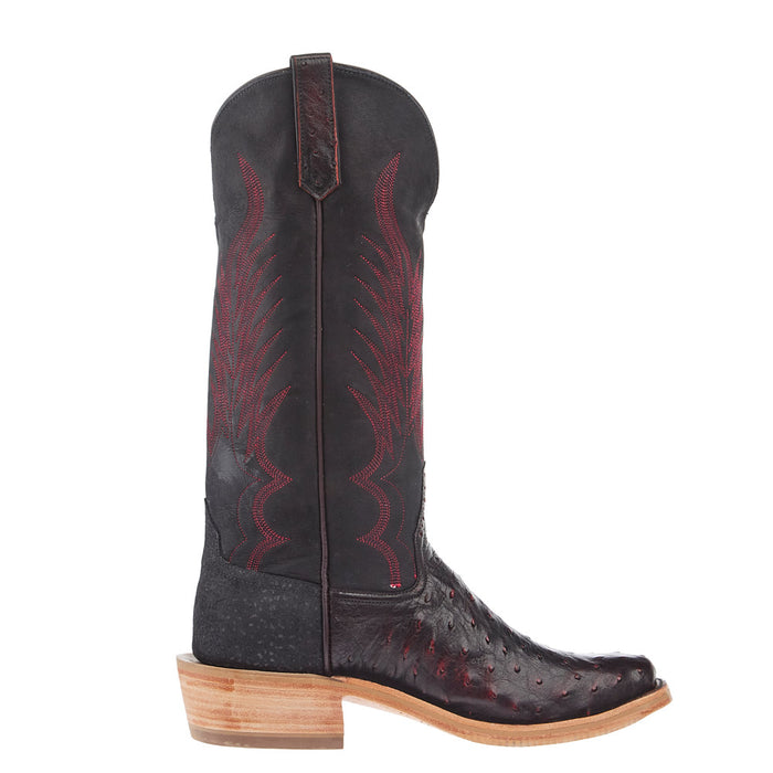 Rios Of Mercedes Men's Ride Ready Black Cherry Full Quill Ostrich Vamp 15in Black Remuda Top
