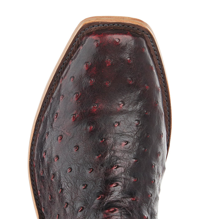 Rios Of Mercedes Men's Ride Ready Black Cherry Full Quill Ostrich Vamp 15in Black Remuda Top