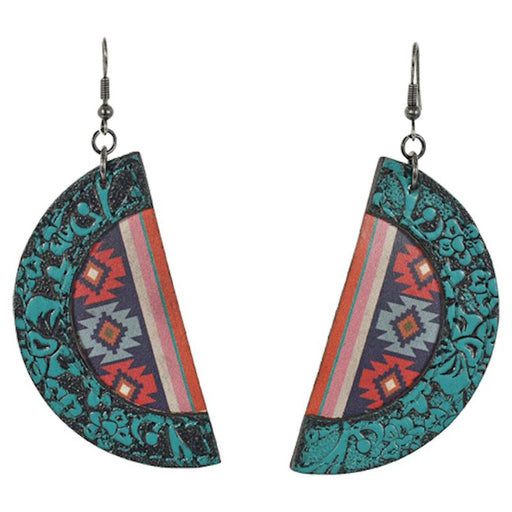 Justin Aztec Leather Earrings