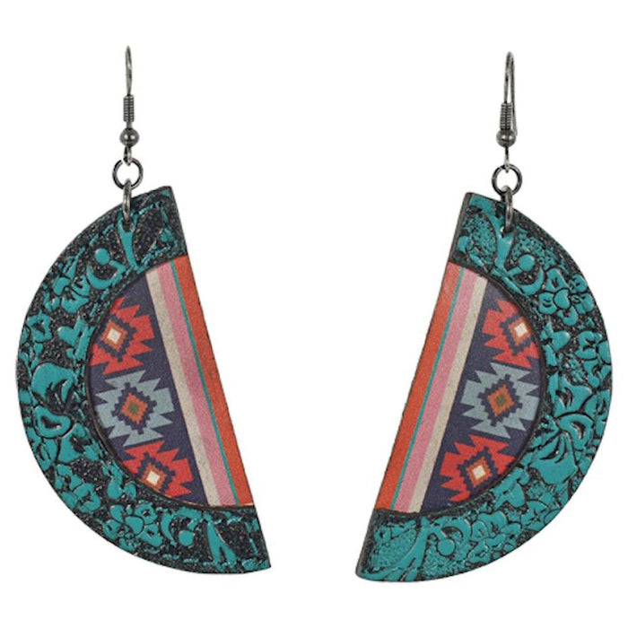 Justin Aztec Leather Earrings
