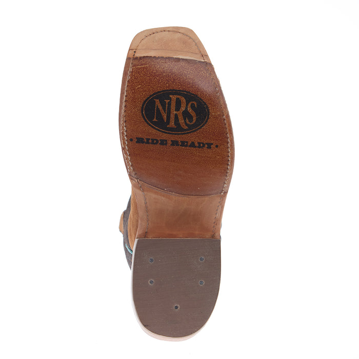 Rios Of Mercedes Women's Ride Ready Hickory Smoked Bacon Vamp 15In Chocolate Floral Suede Top Boot