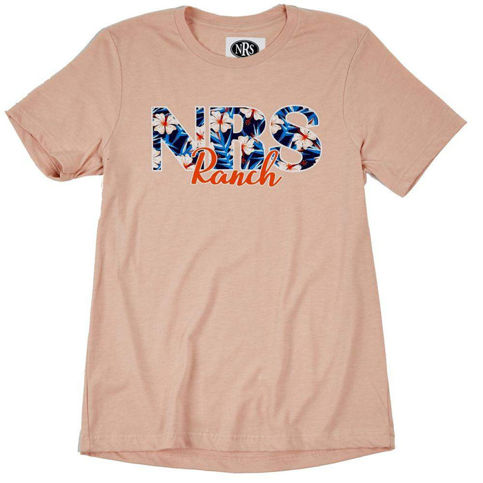 NRS Ranch Peach Hawaiian Logo Tee
