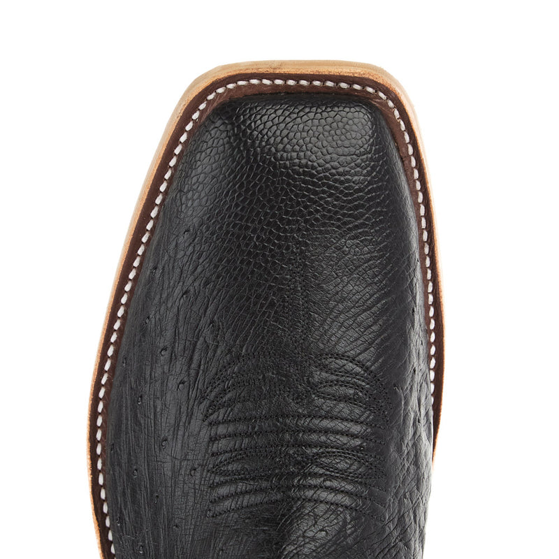 Rios Of Mercedes Men's Ride Ready Black Smooth Ostrich Vamp 15in Black Wyoming Top
