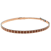 MF Brown Tooled Band with Laced Edge Hat Band