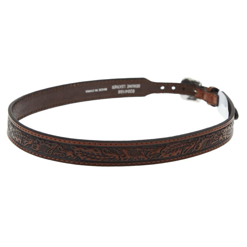MF Brown 7/8" Floral Embossed Hat Band