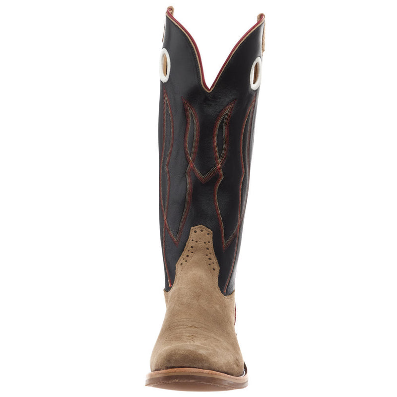 Rios Of Mercedes Men's Ride Ready Tan Crazy Horse Vamp 15in Black Horsebutt Top